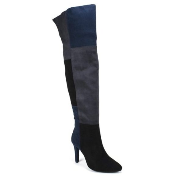 Rialto Shoes - NEW Rialto Carpio Navy & Multi-Colored Closed Toe Over the Knee Boot Size 9.5